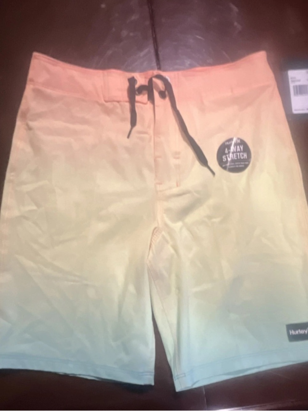 Hurley Boys Swimwear Tag with Barcode on Black Backing